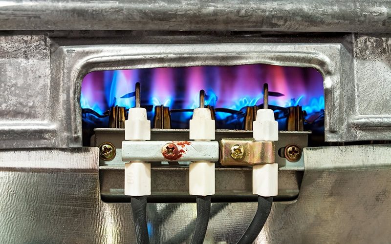 Close up of furnace.