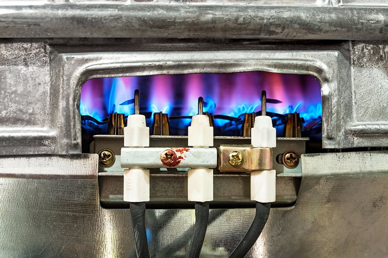 Close up of furnace.